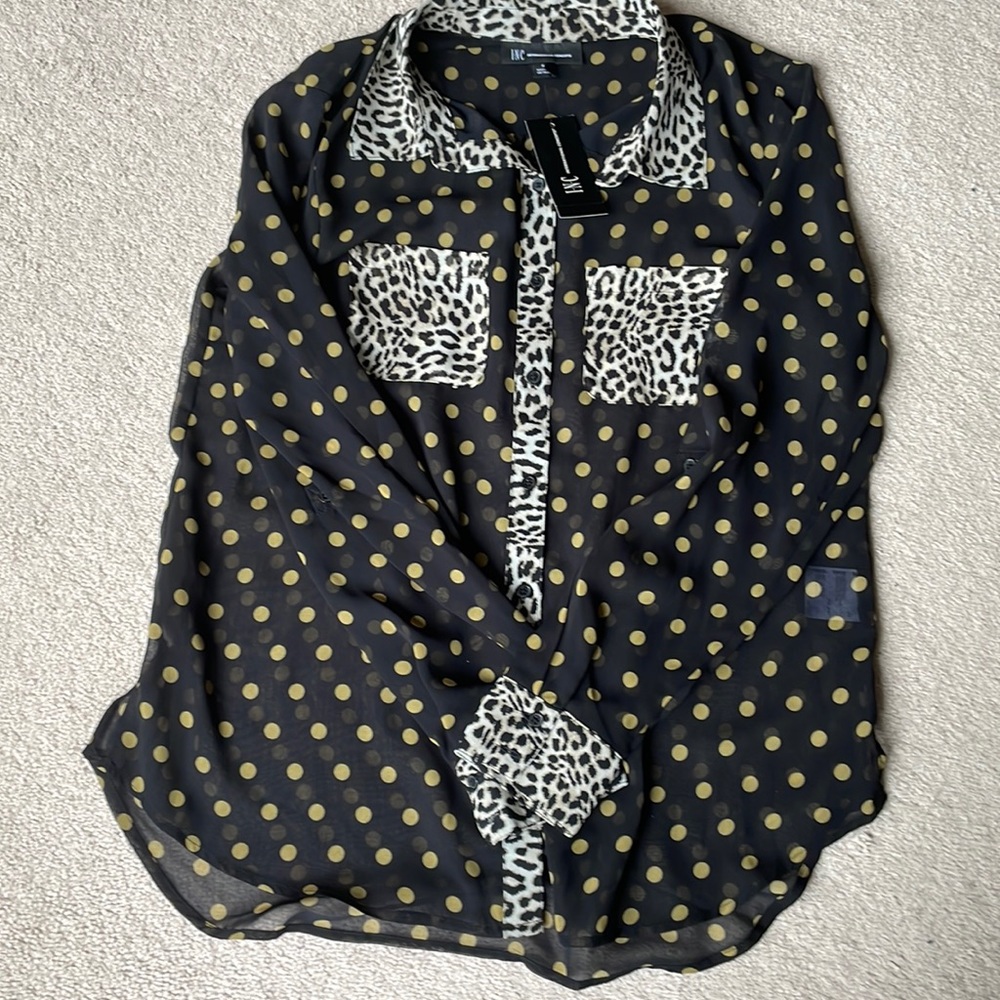 Adorable Inc leopard blouse size s